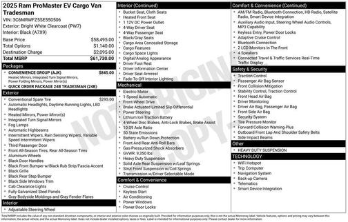 2025 RAM ProMaster 3500 High Roof