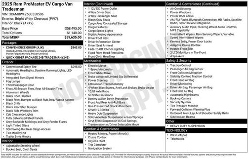 2025 RAM ProMaster 3500 High Roof