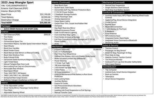 2023 Jeep Wrangler Sport