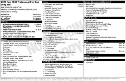 2024 RAM 3500 Tradesman Crew Cab 4x4 8' Box