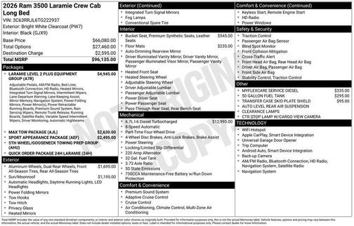 2026 RAM 3500 Laramie