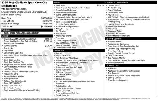 2025 Jeep Gladiator Sport