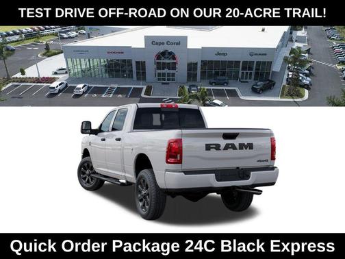 Bright White Clearcoat 2026 RAM 2500 Black Express Crew Cab 4x4 6'4' Box