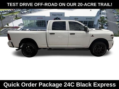 Bright White Clearcoat 2026 RAM 2500 Black Express Crew Cab 4x4 6'4' Box