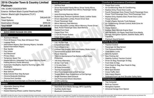 2016 Chrysler Town & Country Limited Platinum