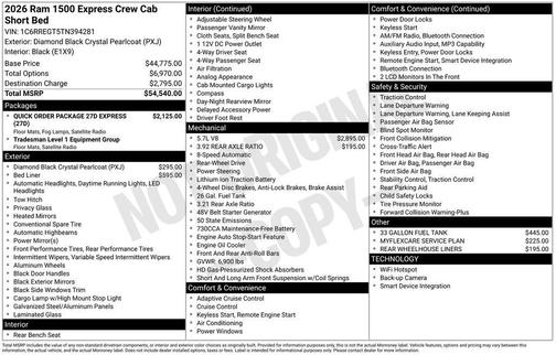 Diamond Black Crystal Pearlcoat 2026 RAM 1500 Express
