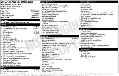 2025 Jeep Wrangler Sport