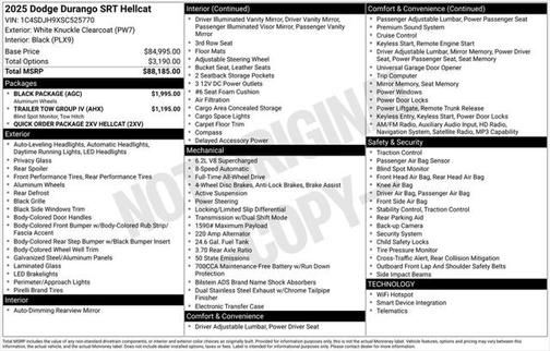 2025 Dodge Durango SRT Hellcat AWD