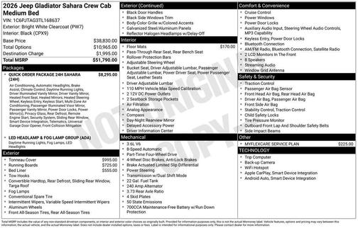 2026 Jeep Gladiator Sahara 4x4