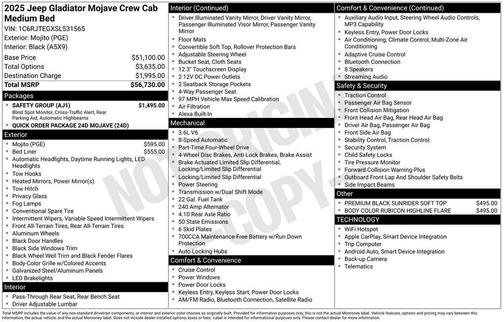 2025 Jeep Gladiator Mojave
