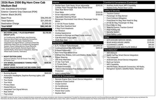 2026 RAM 2500 Big Horn