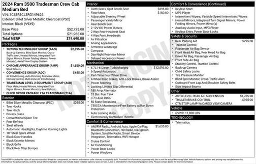 2024 RAM 3500 Tradesman Crew Cab 4x4 6'4' Box