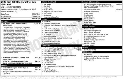 2025 RAM 2500 Big Horn Crew Cab 4x4 6'4' Box