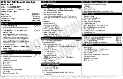 2026 RAM 2500 Laramie Crew Cab 4x4 6'4' Box