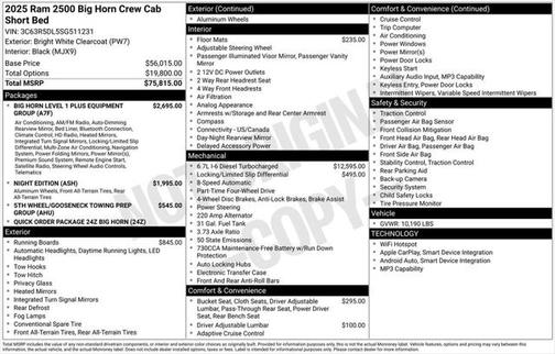 2025 RAM 2500 Big Horn Crew Cab 4x4 6'4' Box
