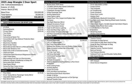 2025 Jeep Wrangler Sport