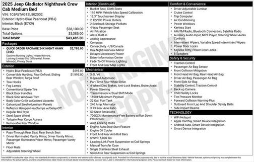 2025 Jeep Gladiator Nighthawk