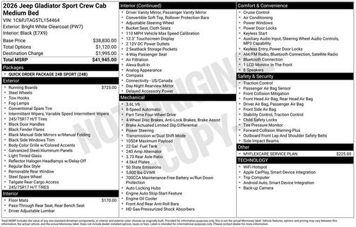 2026 Jeep Gladiator Sport