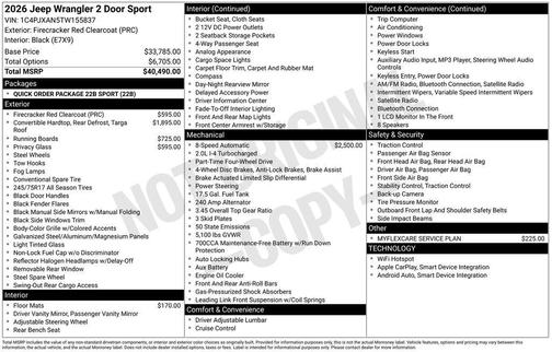 2026 Jeep Wrangler Sport