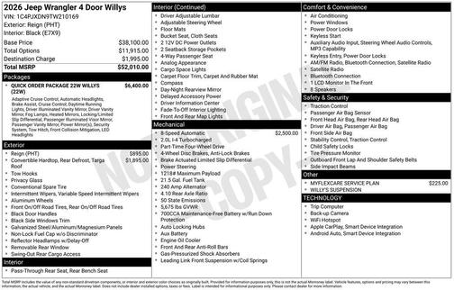 2026 Jeep Wrangler Willys