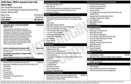 2025 RAM 2500 Laramie Crew Cab 4x4 6'4' Box