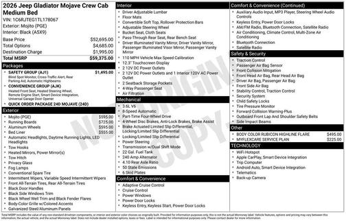 2026 Jeep Gladiator Mojave 4x4