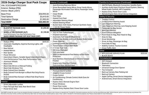 2026 Dodge Charger R/T Scat Pack