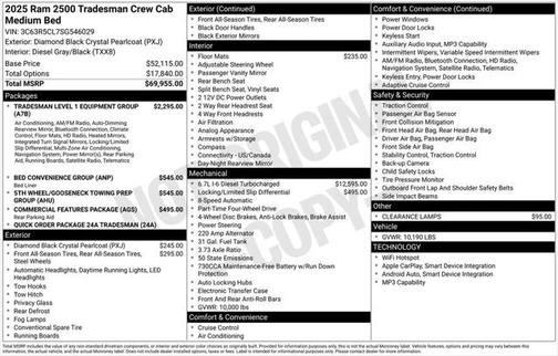2025 RAM 2500 Tradesman Crew Cab 4x4 6'4' Box