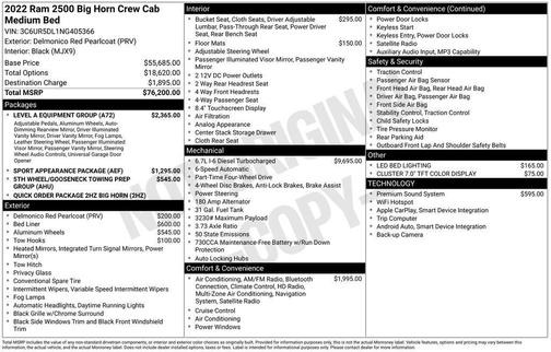 Delmonico Red Pearlcoat 2022 RAM 2500 Big Horn