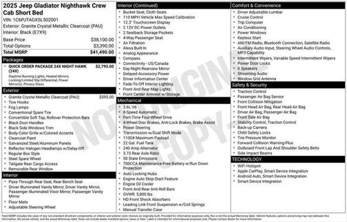 2025 Jeep Gladiator Nighthawk