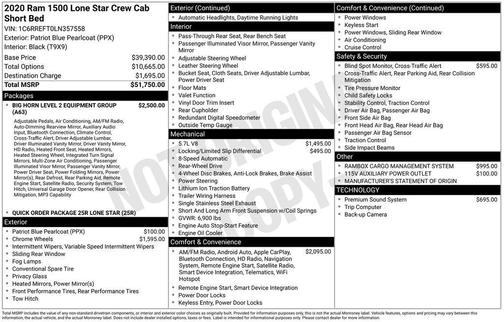 2020 RAM 1500 Big Horn/Lone Star