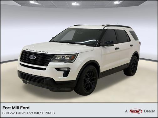 White Platinum Metallic Tri-Coat 2018 Ford Explorer Sport