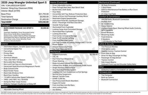 Sting-Gray Clearcoat 2020 Jeep Wrangler Unlimited Sport