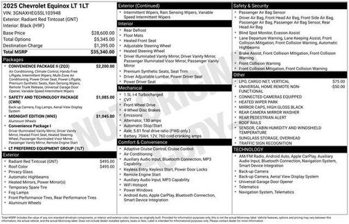 Radiant Red Tintcoat 2025 Chevrolet Equinox 1LT