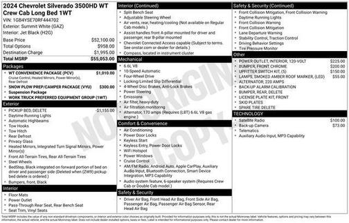 Summit White 2024 Chevrolet Silverado 3500 WT