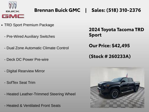 Black 2024 Toyota Tacoma TRD Sport