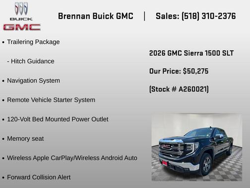 Onyx Black 2026 GMC Sierra 1500 SLT