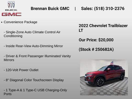 Crimson Metallic 2022 Chevrolet Trailblazer LT