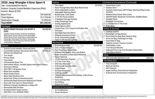 2026 Jeep Wrangler Sport S