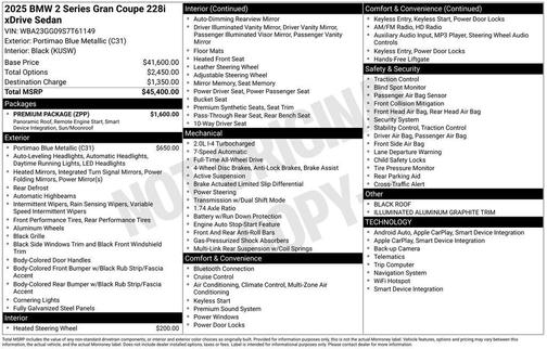 2025 BMW 228 Gran Coupe 228 xDrive Gran Coupe