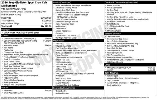 2026 Jeep Gladiator Sport