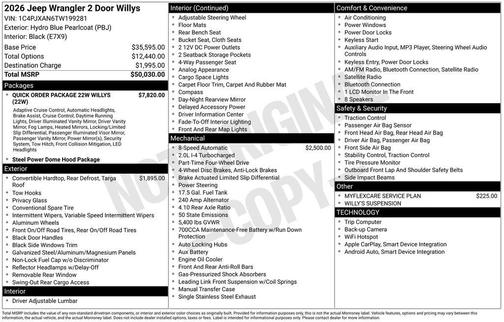 2026 Jeep Wrangler Willys