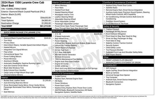 Diamond Black Crystal Pearlcoat 2024 RAM 1500 Laramie