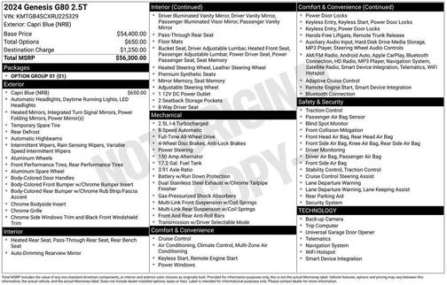 2024 Genesis G80 2.5T