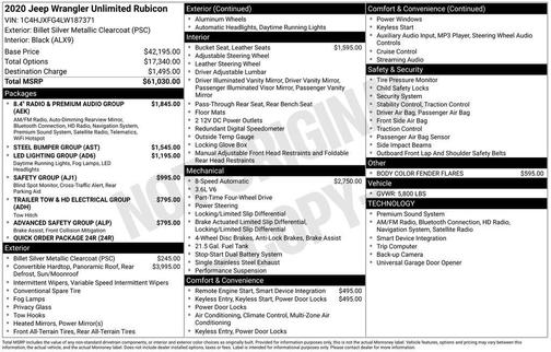 2020 Jeep Wrangler Unlimited Rubicon