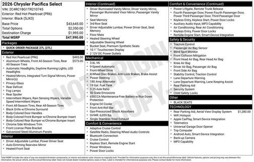 2026 Chrysler Pacifica L
