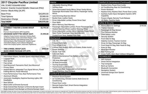 2017 Chrysler Pacifica Limited