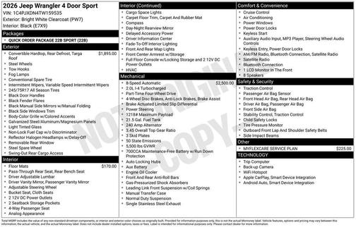 2026 Jeep Wrangler Sport