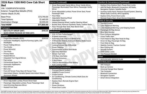 Forged Blue Metallic 2026 RAM 1500 RHO Crew Cab 4x4 5'7' Box