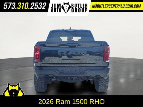 Diamond Black Crystal Pearlcoat 2026 RAM 1500 RHO Crew Cab 4x4 5'7' Box